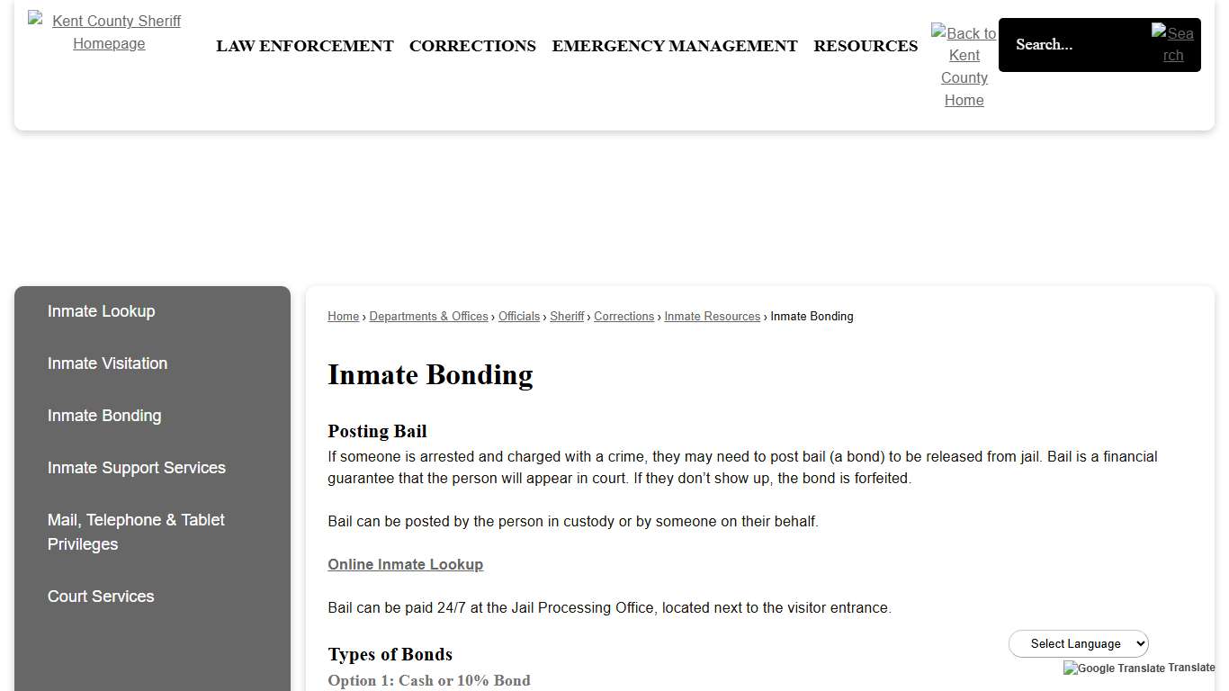 Inmate Bonding | Kent County, MI